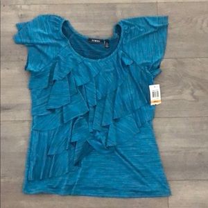 Ruffled short sleeve shirt